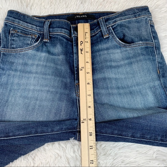 J Brand Ruby high rise skinny crop jeans in Jasper destruct released hem blue - Picture 6 of 12
